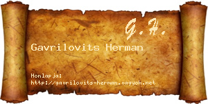 Gavrilovits Herman névjegykártya